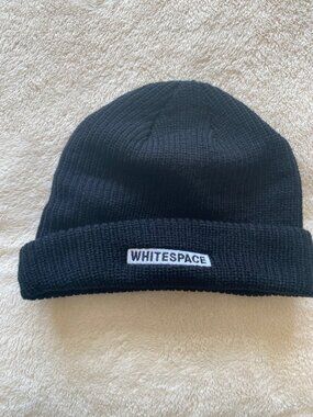 Whitespace Black Knit Beanie Hat – One Size – Cuffed Winter Cap
